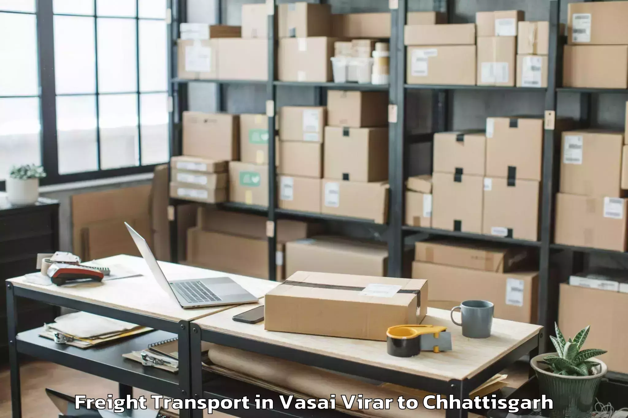 Top Vasai Virar to Bijapur Chhattisgarh Freight Transport Available